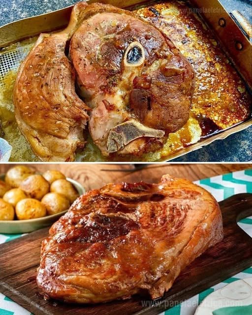 Pernil Assado na Cebola